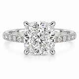 3ct Lab Grown Diamond White Gold Halo Ring