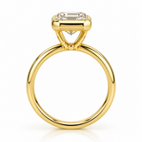 3ct Lab Diamond Emerald Cut 14ct Yellow Gold Ring