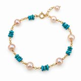 Freshwater Pearl and Turquoise Gemstone Bracelet
