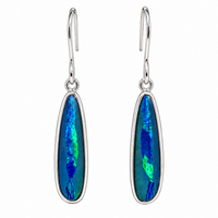 Australian Opal Colours of Broome Drop Silver Earrings