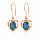 Australian Opal Heart Drop Earrings