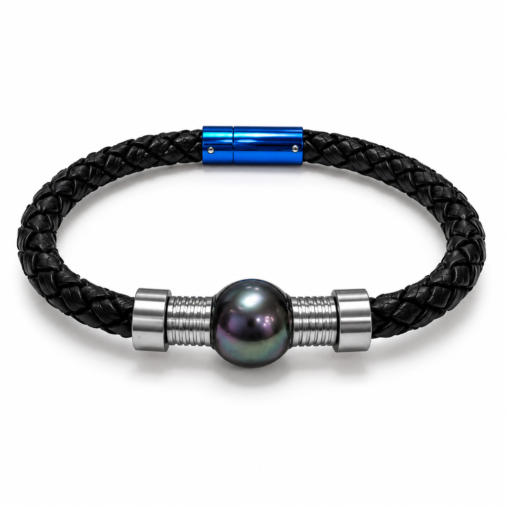 Leather Tahitian Pearl Bracelet