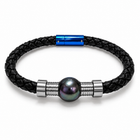 Leather Tahitian Pearl Bracelet