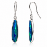 Australian Opal Colours of Broome Drop Silver Earrings