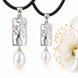 Cultured Freshwater Pearl Boab Tree Rectangular Pendant