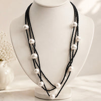 Cultured Freshwater Pearl Spinel Multi Layered Strand Necklace