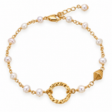 Freshwater Petite Keshi Pearl Halo Gold Bracelet