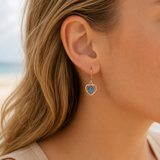 Australian Opal Heart Drop Earrings