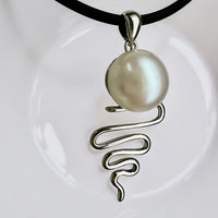 Eco Beach Staircase to the Moon Silver Pearl Pendant