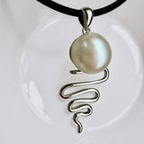 Eco Beach Staircase to the Moon Silver Pearl Pendant
