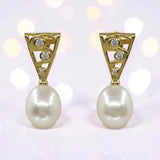 Cultured Freshwater Staircase Gold Pearl Earrings