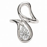 1ct Pear Cut Infinity Lab Grown Diamond Ring 14k White gold