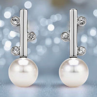 Cultured Freshwater Pearl Staircase Silver 925 Earrings Kuri Bay