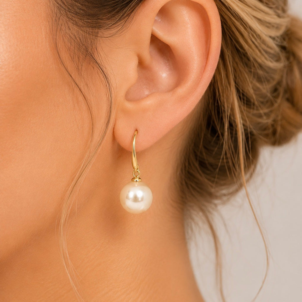 Champagne South Sea Pearl Hook Earrings