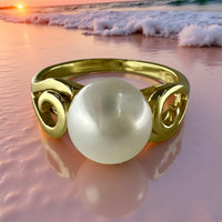 Wave Swirl Freshwater Pearl Ring