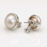 Mabe Pearl Sterling Silver 925 Earrings
