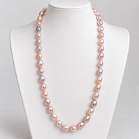 Cultured Freshwater Shades of Pink Oval Pearl Strand
