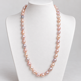 Cultured Freshwater Shades of Pink Oval Pearl Strand