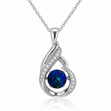 Australian Opal Cubic Zirconia Sterling Silver Swinging Pendant