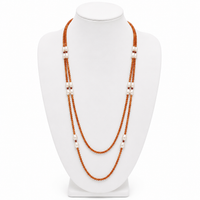 Cultured Freshwater Pearl Red Agate Strand Necklace