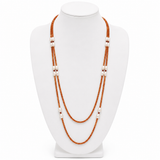 Cultured Freshwater Pearl Red Agate Strand Necklace