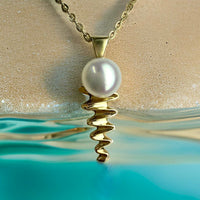 Cultured Broome Pearl 9ct Gold Staircase Big Moon Rising