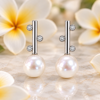 Broome Pearl Staircase Sterling Silver 925 Earrings Kuri Bay
