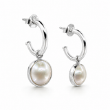 Mabe Pearl Sterling Silver Hoop 925 Earrings