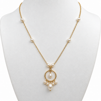 Freshwater Pearl Dreamcatcher Gold Necklace