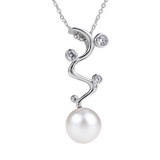 Cultured Freshwater Pearl Staircase to the Moon Silver 925 Pendant