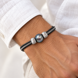 14mm Pearl Mens South sea Mens leather Bracelet