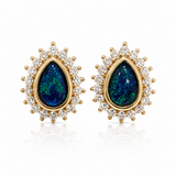 Australian Opal Cubic Zirconia Tear Drop Earrings