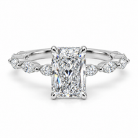 Lab Diamond 14ct White Gold 3.8ct Halo Ring