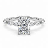 Lab Diamond 14ct White Gold 3.8ct Halo Ring