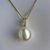 Cultured Broome Pearl Diamond 9ct Pendant