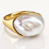 Stunning Broome Keshi 9ct Solid Gold Ring