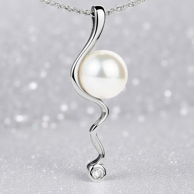 Cultured Freshwater Pearl Mitchell Falls Zirconia Silver 925 Pendant