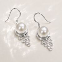 Cultured Freshwater  Pearl Staircase Earrings Sterling Silver