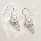 Cultured Freshwater  Pearl Staircase Earrings Sterling Silver
