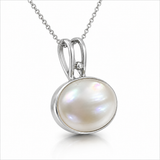 Mabe Pearl Oval Sterling Silver 925 Pendant