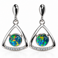 Australian Opal 925 CZ Earrings
