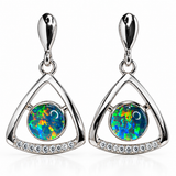 Australian Opal 925 CZ Earrings