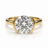 2.93ct Illusion Tension Set Round Brilliant Lab Grown Diamond ring 14k Yellow Gold