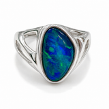 Australian Opal Stunning Blue Green Sterling 925 Ring