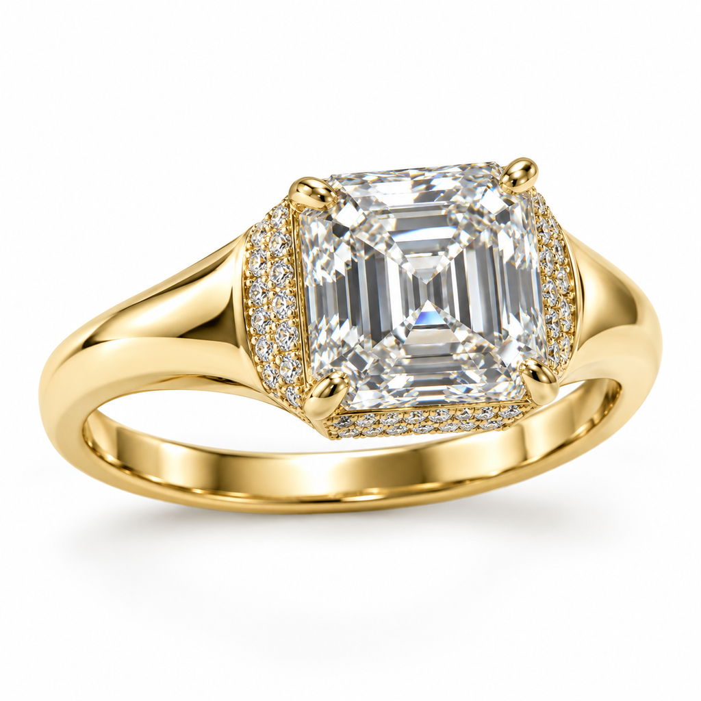 Lab Grown Diamond Emerald Cut 14ct Engagement Ring