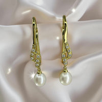 Glamorous Pearl Cubic Zirconia Earrings