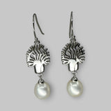 Cultured Freshwater Pearl Boab Tree Earrings Sterling Silver