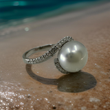 Zirconia Broome Pearl Harmony Sterling Silver Ring