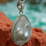 Pinctada Maxima Mabe Pearl Silver Drop Pendant