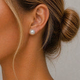 Freshwater White Pearl Stud Earrings Sterling Silver